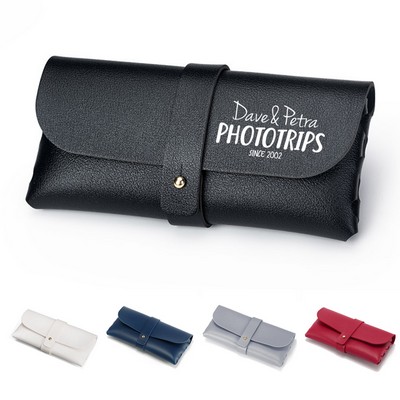 Portable Leather Glasses Pouch