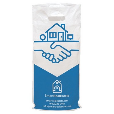 One Color 1-sided White Plastic Bag 6" x 13"