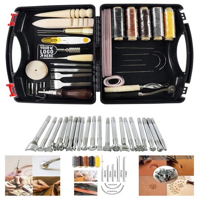 52 Pieces Leather Sewing Tools Kit for DIY Leather Crafts