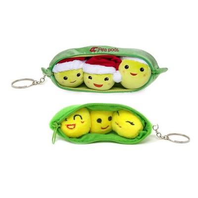 Plush Pea Keychain