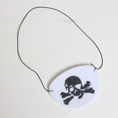 White Pirate Eyepatch with Skull Design