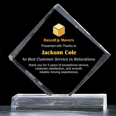 UV Printed Clear Diamond Acrylic Award (5"x 5 7/8")