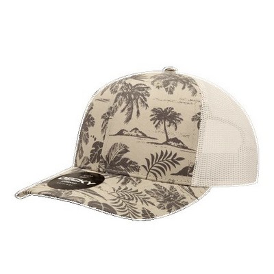 Decky Six Panel Mid Profile Printed Trucker Cap