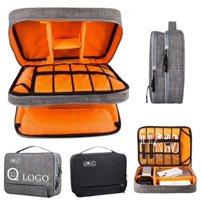 Double-Layer Electronic Accessory Bag