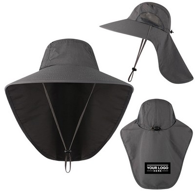 Wide Brim Sun Hat with Neck Flap