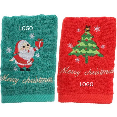 Christmas Cotton Embroidered Towel