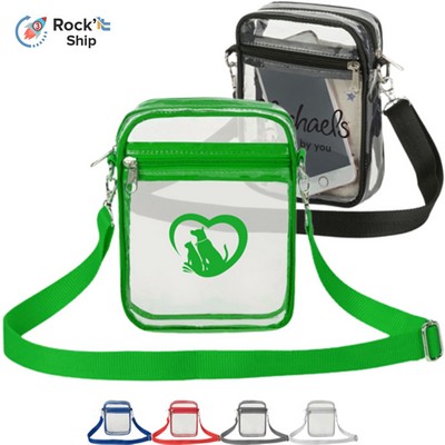 Rock'it 3-Day Messenger Handbag Clear PVC Transparent Crossbody Bag