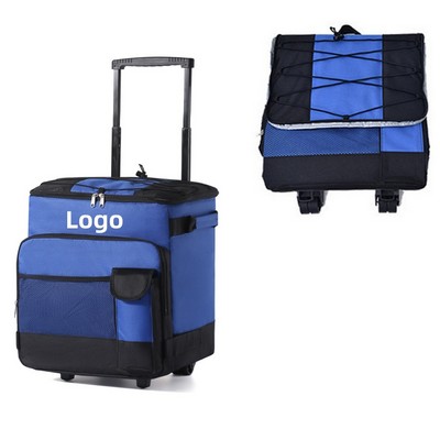 45 Quart Large Capacity Insulated Rolling Cooler Bag