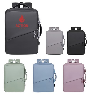 Multifunctional Waterproof Business Backpack w/ USB Charge Port