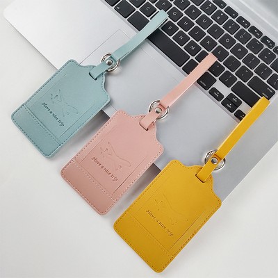 Soft PU Leather Luggage Tag Custom Pattern