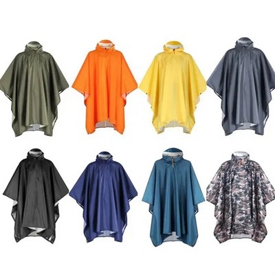 3 in 1 Waterproof Multi-Use Hooded Rain Poncho for Adults