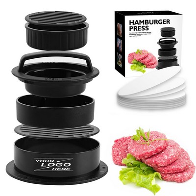 3-in-1 Hamburger Press Patty Maker with 100 Free Papers