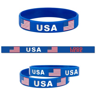 Debossed United States Flag Bracelets