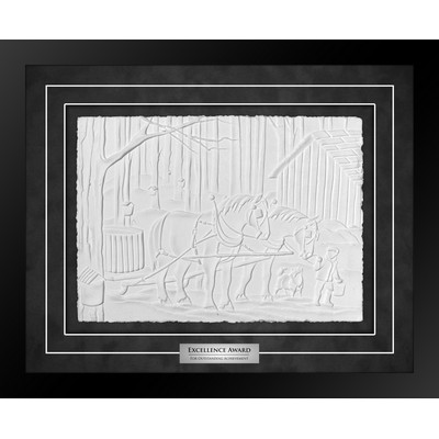 Sugartime (Black/Black) - Cast Paper Sculptured Art - Shadowbox Award 18.25"x22.25"