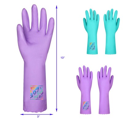 Reusable Dishwashing Cleaning Gloves with Latex free Cotton Lining