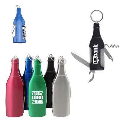 Multi Bottle Shaped Knife Opener Key Ring