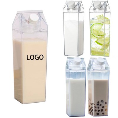 17 Oz Reusable Clear Plastic Milk Carton Water Bottle