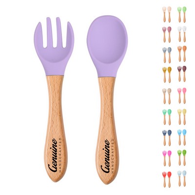 Bamboo Baby Feeding Spoon with Soft Silicone Tip