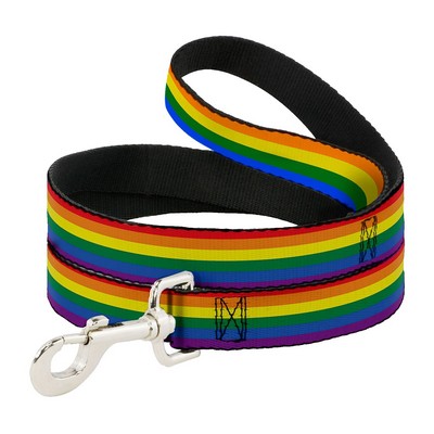 Rainbow Polyester Leash with Snap Carabiner and Loop Handle