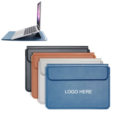 Pu Leather Laptop Sleeve Case With Stand