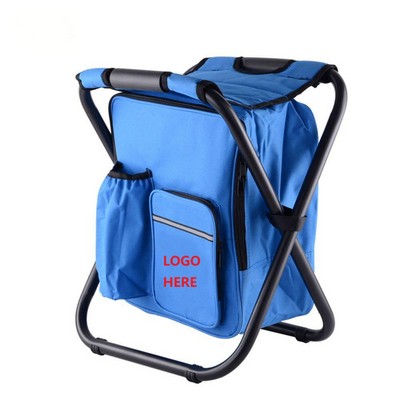 Folding Camping Chair Backpack With Cooler Insulated Bag