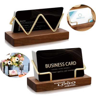 Wooden Desk Business Card Holder