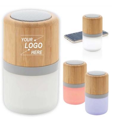 Color Changing Bamboo Wireless Speaker