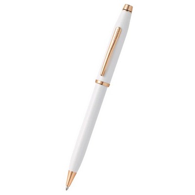 Cross Century® II Pearlescent White Lacquer with Polished Rose Gold PVD Rollerball Pen