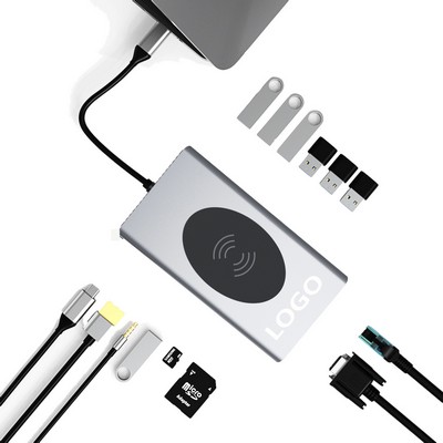 Aluminum 15 in 1 USB 3.0 Type-C USB HUB