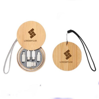 6 in 1 Bamboo Charging Cable Box