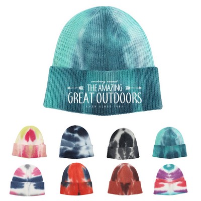 Tie Dye Winter Knit Beanie