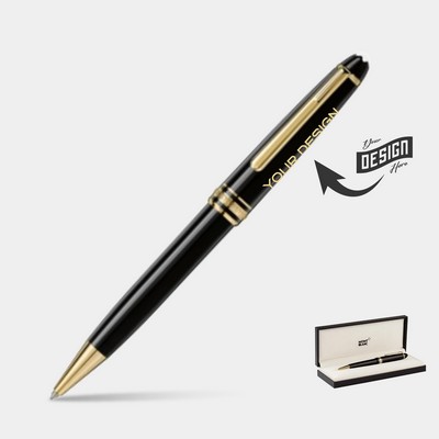 MONTBLANC® Meisterstück Luxury Gold & Black Classique Ballpoint Pen w/ Gift Box