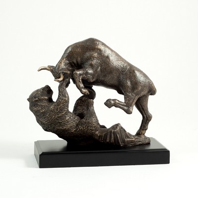 Bull & Bear Fight Sculpture