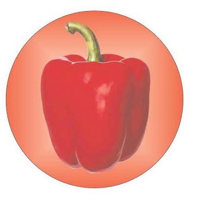 Bell Pepper Round Badge w/ Bar Pin (2 1/2")