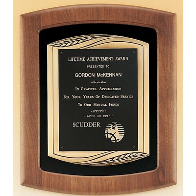 Airflyte Collection Walnut Plaque w/ Antique Bronze Frame Casting (14"x17")