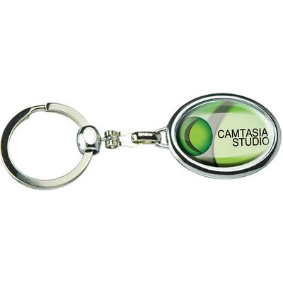 Oval Die Cast Metal Domed Key Tag