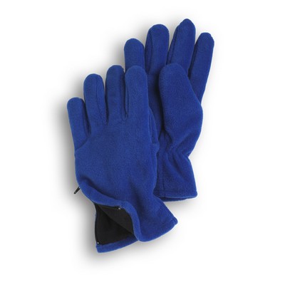 Royal Blue Fleece Zipper Gloves