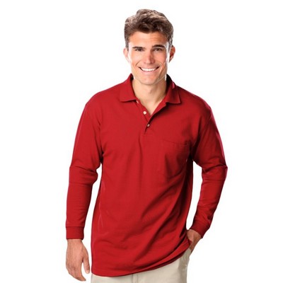 Men's Long Sleeve Superblend™ Polo Shirt w/ Patch Pocket