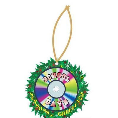 School Days Disc Wreath Ornament w/ Mirrored Back (4 Square Inch)