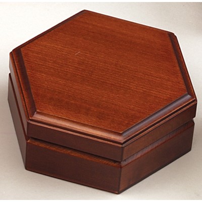 Hexagon Wood Box (4 1/4"x4 1/4"x2")