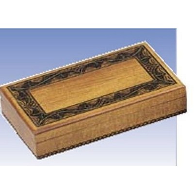 Traditional Rectangle Wood Box w/Inlay Loop Pattern