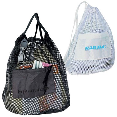 Nylon Drawstring Mesh Tote Bag/Backpack (11½"x18"x8½")