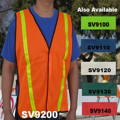 Economy Neon Orange Mesh Safety Vest One Size Fit OSF Non ANSI