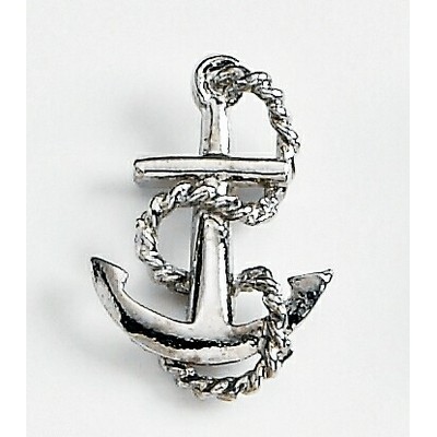 Anchor w/ fancy rope Marken Design Cast Lapel Pin (Up to 7/8")