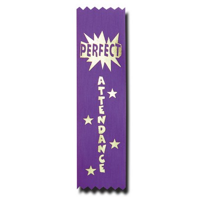 Perfect Attendance Econo Stock Recognition Ribbon w/ Starburst (1 5/8"x6")