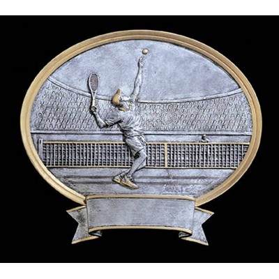 Tennis, Male - Oval Sport Legend Plates - 6"