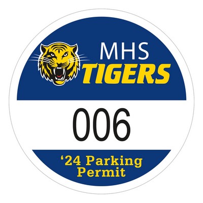 Outside Parking Permit | Circle | 2 1/2" dia. | White Vinyl