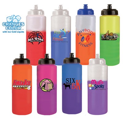 32 Oz. Mood Sports Bottle w/Push 'n Pull Cap (Full Color Digital)