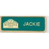 Metal Framed Plastic Name Badge (1"x 3")