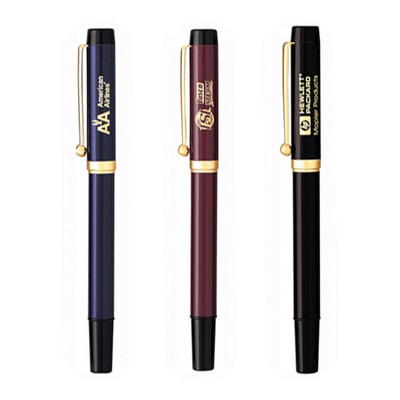 New York Rollerball Pen w/Black & Gold Trim